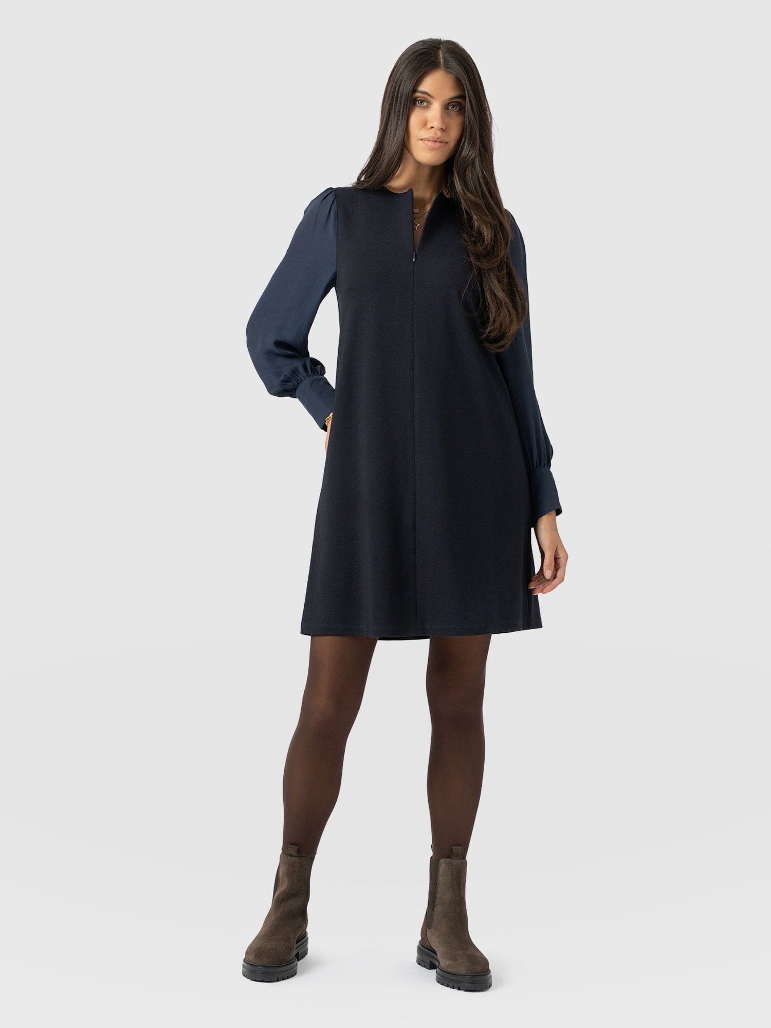 Esme Zip Up Dress Navy - Women's Dresses | Saint + Sofia® EU